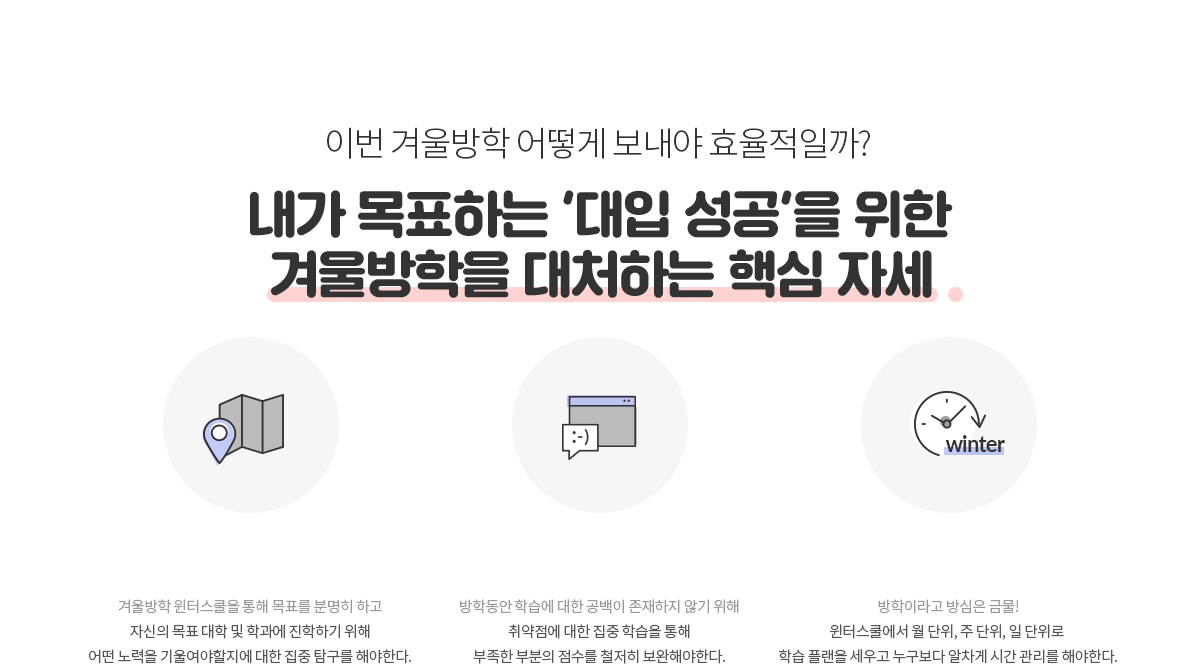 내가 목표하는 대입 성공을 위한 겨울방학을 대처하는 핵심 자세